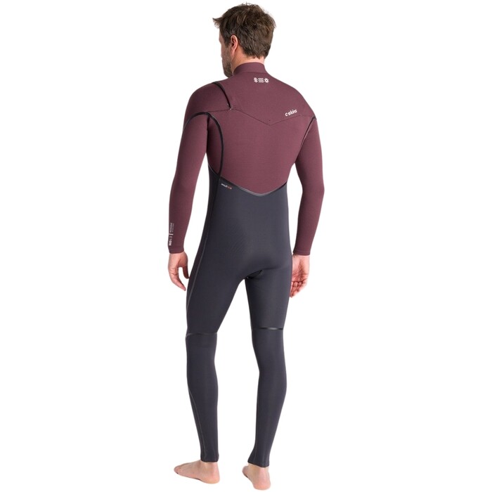 2024 C-Skins Mens NuWave Wired 4/3mm Chest Zip Wetsuit C-NWI43MCZ - Meteor / Rust x / White